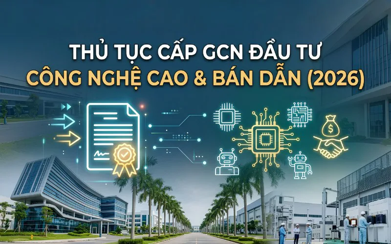 Thủ tục cấp Giấy chứng nhận đăng ký đầu tư cho dự án công nghệ cao & bán dẫn