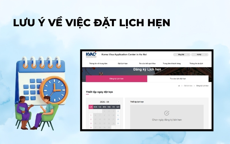 Lưu ý về việc đặt lịch hẹn