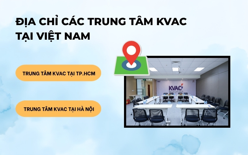 Địa chỉ các trung tâm KVAC tại Việt Nam