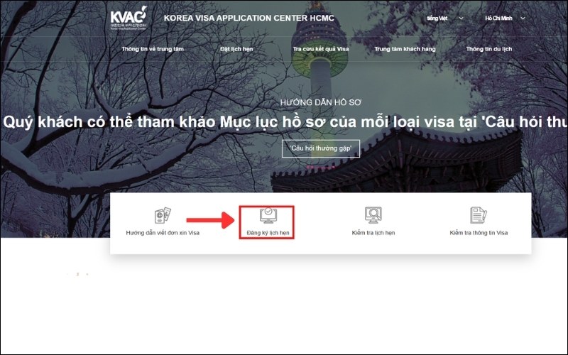 Đăng ký lịch hẹn tại KVAC