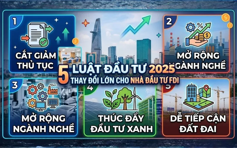 Luật Đầu tư 2025: 5 thay đổi lớn cho nhà đầu tư FDI