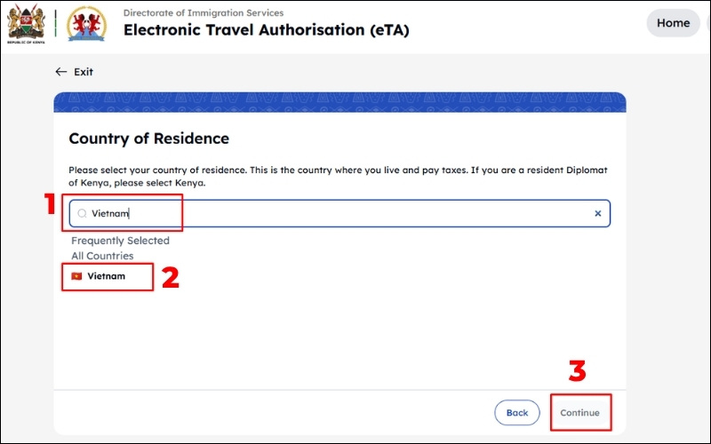Quốc gia xin visa Kenya