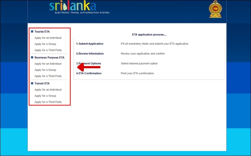 Chọn loại visa Sri Lanka