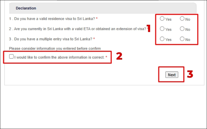 Đọc cam kết visa Sri Lanka
