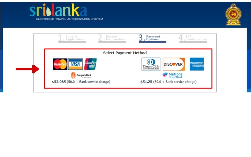 Thanh toán visa Sri Lanka