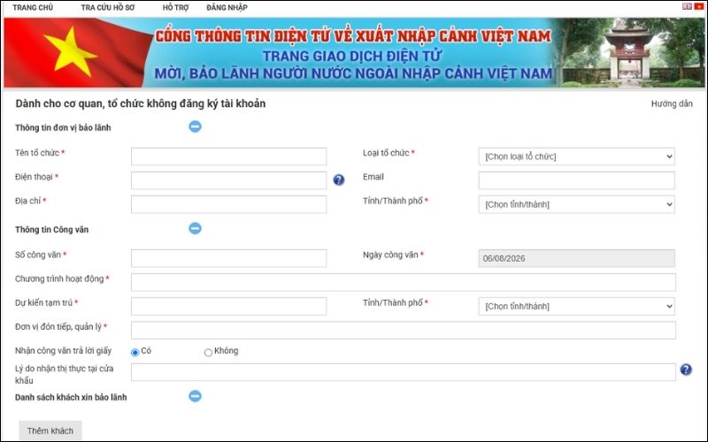 Khai mẫu công văn xin nhập cảnh cho người nước ngoài