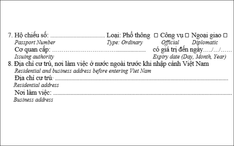 Thông tin hộ chiếu mẫu NA8