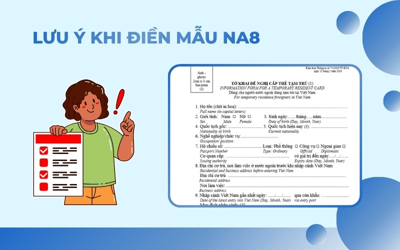 Lưu ý khi điền mẫu NA8
