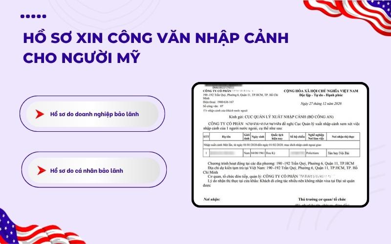 Hồ sơ xin công văn nhập cảnh cho người Mỹ